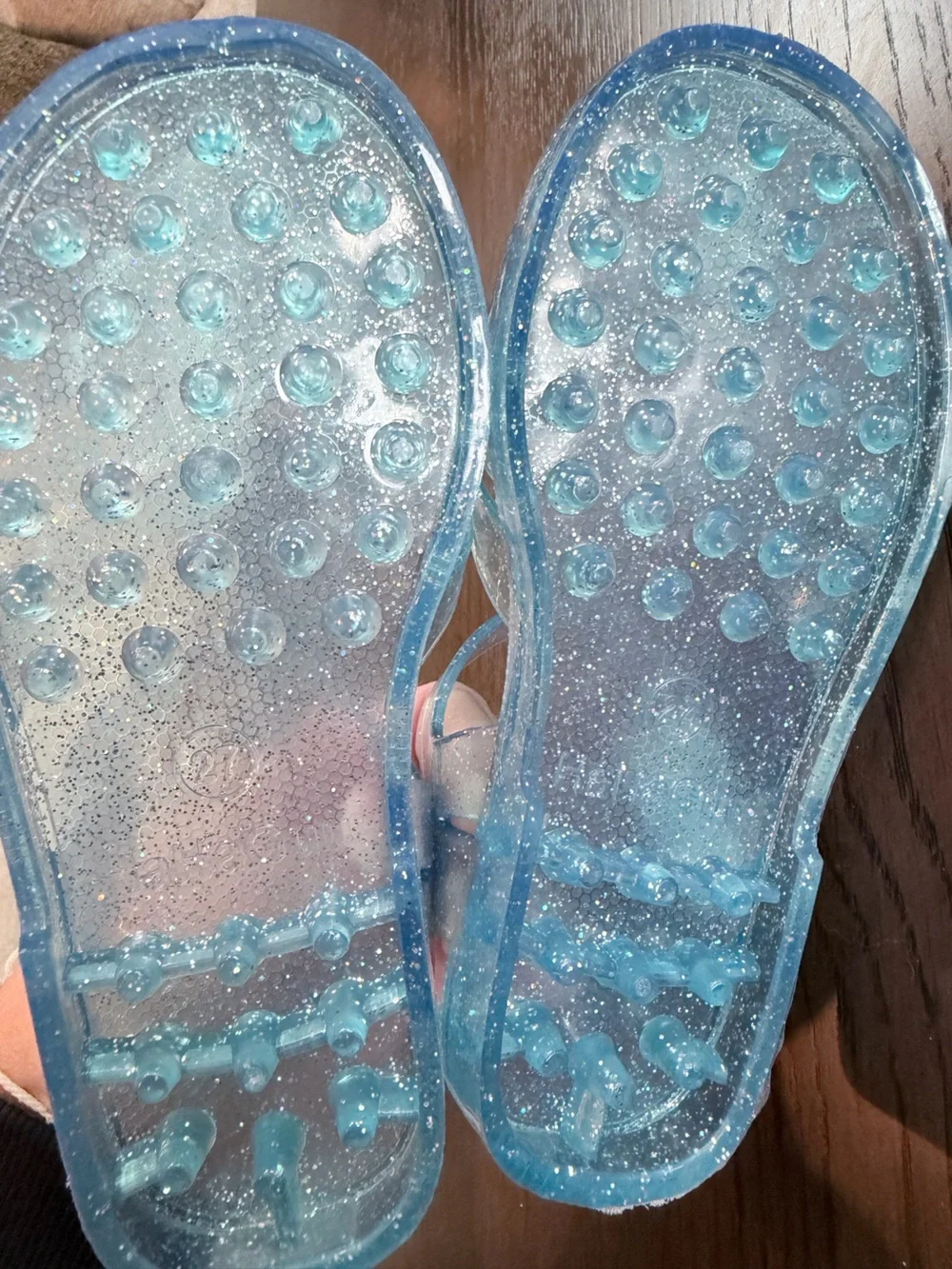 NWOT Toddler Size 10 (27) Sparkle Jelly Sandals - Blue
